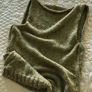 BEADED HAND KNIT TANK TOP CUSTOM One-of-a-Kind Med. LUSCIOUS!